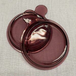 Pair of Replacement Pyrex Glass Lids P-240-C in Cranberry.